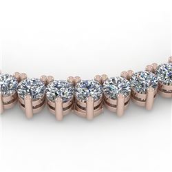 20 CTW Solitaire VS/SI Diamond Necklace 14K Rose Gold - REF-1854F5M - 29897
