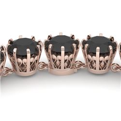 54 CTW Certified Black VS Diamond Necklace 14K Rose Gold - REF-1581T8X - 29645