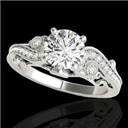 1.25 CTW H-SI/I Certified Diamond Solitaire Antique Ring 10K White Gold - REF-156M4F - 34792
