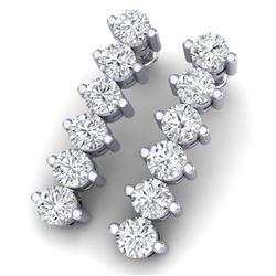 3 CTW Certified VS/SI Diamond Earrings 18K White Gold - REF-200X5T - 40019