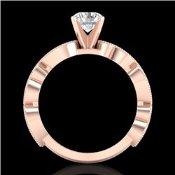 1.01 CTW VS/SI Diamond Solitaire Art Deco Ring 18K Rose Gold - REF-218K2R - 37317
