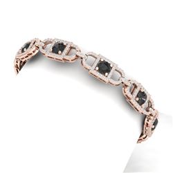 9 CTW Black And White Diamond Bracelet 18K Rose Gold - REF-375H2W - 40191