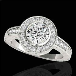 2 CTW H-SI/I Certified Diamond Solitaire Halo Ring 10K White Gold - REF-525X5T - 33900