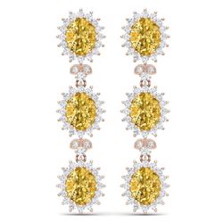 19.06 CTW Royalty Canary Citrine & VS Diamond Earrings 18K Rose Gold - REF-336M4F - 38653
