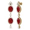 Image 4 : 15.81 CTW Royalty Designer Ruby & VS Diamond Earrings 18K Yellow Gold - REF-309K3R - 38909