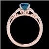 Image 2 : 1.35 CTW SI Certified Fancy Blue Diamond Solitaire Ring 10K Rose Gold - REF-167M3F - 35229