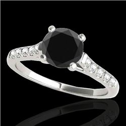 1.2 CTW Certified Vs Black Diamond Solitaire Ring 10K White Gold - REF-48Y2N - 34973