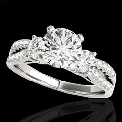 1.5 CTW H-SI/I Certified Diamond 3 Stone Ring 10K White Gold - REF-172X8T - 35403