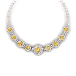 43.20 CTW Royalty Canary Citrine & VS Diamond Necklace 18K Rose Gold - REF-1490X9T - 38806
