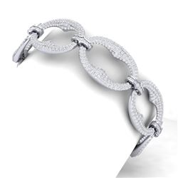14 CTW Certified VS/SI Diamond Bracelet 18K White Gold - REF-775H2W - 40058