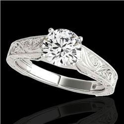 1 CTW H-SI/I Certified Diamond Solitaire Ring 10K White Gold - REF-152Y8N - 35182