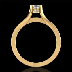 1.01 CTW Cushion Cut VS/SI Diamond Micro Pave Ring 18K Yellow Gold - REF-200R2K - 37162