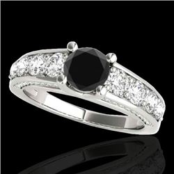 2.55 CTW Certified Vs Black Diamond Solitaire Ring 10K White Gold - REF-149Y3N - 35510