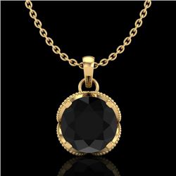 1.13 CTW Fancy Black Diamond Solitaire Art Deco Stud Necklace 18K Yellow Gold - REF-94M5F - 37424