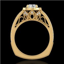 1.55 CTW VS/SI Diamond Solitaire Art Deco Ring 18K Yellow Gold - REF-263M6F - 37117
