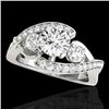 Image 1 : 2.01 CTW H-SI/I Certified Diamond Bypass Solitaire Ring 10K White Gold - REF-254X5T - 35045