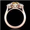 Image 4 : 1.51 CTW Intense Fancy Yellow Diamond Art Deco 3 Stone Ring 18K Rose Gold - REF-236X4T - 38086
