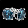 Image 4 : 3 CTW Certified Intense Blue SI Diamond Solitaire Stud Earrings 10K White Gold - REF-490M9F - 33126