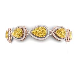 38.99 CTW Royalty Canary Citrine & VS Diamond Bracelet 18K Rose Gold - REF-436K4R - 39568