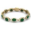 Image 4 : 22.15 CTW Royalty Emerald & VS Diamond Bracelet 18K Yellow Gold - REF-418M2F - 38960