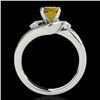 Image 2 : 1.75 CTW Certified Si Intense Yellow Diamond Bypass Solitaire Ring 10K White Gold - REF-218W2H - 351