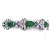 Image 1 : 24.8 CTW Royalty Emerald & VS Diamond Bracelet 18K White Gold - REF-472M8F - 38730