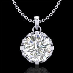 1.5 CTW VS/SI Diamond Solitaire Art Deco Stud Necklace 18K White Gold - REF-363N5Y - 36845