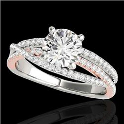 1.65 CTW H-SI/I Certified Diamond Solitaire Ring Two Tone 10K White & Rose Gold - REF-222W8H - 35547