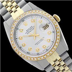Rolex Ladies Two Tone 14K Gold/SS, Diamond Dial & Diamond Bezel, Saph Crystal - REF-363Z3Y