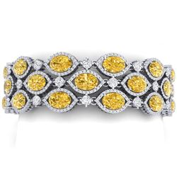 43.84 CTW Royalty Canary Citrine & VS Diamond Bracelet 18K White Gold - REF-1018W2H - 38901