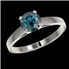 Image 2 : 1.03 CTW Certified Intense Blue SI Diamond Solitaire Engagement Ring 10K White Gold - REF-140H4W - 3