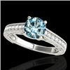 Image 1 : 1.32 CTW SI Certified Fancy Blue Diamond Solitaire Ring 10K White Gold - REF-154R4K - 34948