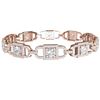 Image 4 : 9 CTW Certified SI/I Diamond Halo Bracelet 18K Rose Gold - REF-804N5Y - 40140