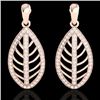 Image 1 : 2 CTW Micro Pave VS/SI Diamond Certified Designer Earrings 14K Rose Gold - REF-159F5M - 21473