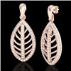 Image 2 : 2 CTW Micro Pave VS/SI Diamond Certified Designer Earrings 14K Rose Gold - REF-159F5M - 21473