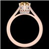 Image 4 : 1.14 CTW Intense Fancy Yellow Diamond Engagement Art Deco Ring 18K Rose Gold - REF-136R4K - 37344