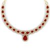 Image 1 : 51.41 CTW Royalty Ruby & VS Diamond Necklace 18K Yellow Gold - REF-1018X2T - 39425