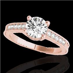 1.2 CTW H-SI/I Certified Diamond Solitaire Antique Ring 10K Rose Gold - REF-155W5H - 34748