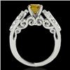 Image 2 : 1.7 CTW Certified Si Fancy Intense Yellow Diamond Solitaire Ring 10K White Gold - REF-180Y2N - 35266