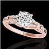 Image 1 : 1.2 CTW H-SI/I Certified Diamond Solitaire Ring 10K Rose Gold - REF-156R4K - 35251