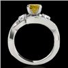 Image 2 : 1.76 CTW Certified Si Intense Yellow Diamond Bypass Solitaire Ring 10K White Gold - REF-209R3K - 350