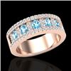 Image 2 : 2 CTW Topaz & Micro Pave VS/SI Diamond Designer Inspired Band Ring 10K Rose Gold - REF-60F4M - 20818