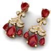 Image 5 : 11.97 CTW Royalty Designer Ruby & VS Diamond Earrings 18K Yellow Gold - REF-176H4W - 38720