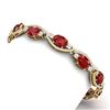 Image 2 : 22.15 CTW Royalty Ruby & VS Diamond Bracelet 18K Yellow Gold - REF-418T2X - 38963