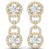 Image 4 : 4 CTW Certified SI/I Diamond Halo Earrings 18K Yellow Gold - REF-271M4F - 40105