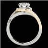 Image 2 : 2 CTW H-SI/I Certified Diamond Solitaire Halo Ring Two Tone 10K White & Yellow Gold - REF-345X5T - 3