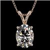 Image 1 : 1.25 CTW Certified VS/SI Quality Oval Diamond Solitaire Necklace 10K Rose Gold - REF-367M3F - 33212