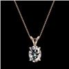 Image 4 : 1.25 CTW Certified VS/SI Quality Oval Diamond Solitaire Necklace 10K Rose Gold - REF-367M3F - 33212