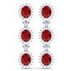 Image 1 : 24.52 CTW Royalty Designer Ruby & VS Diamond Earrings 18K White Gold - REF-436T4X - 38640