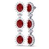Image 4 : 24.52 CTW Royalty Designer Ruby & VS Diamond Earrings 18K White Gold - REF-436T4X - 38640